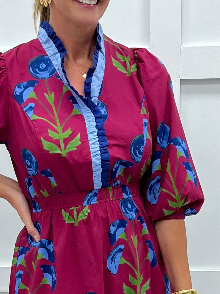 
                  
                    Alex Flower Midi Dress (Wine)
                  
                
