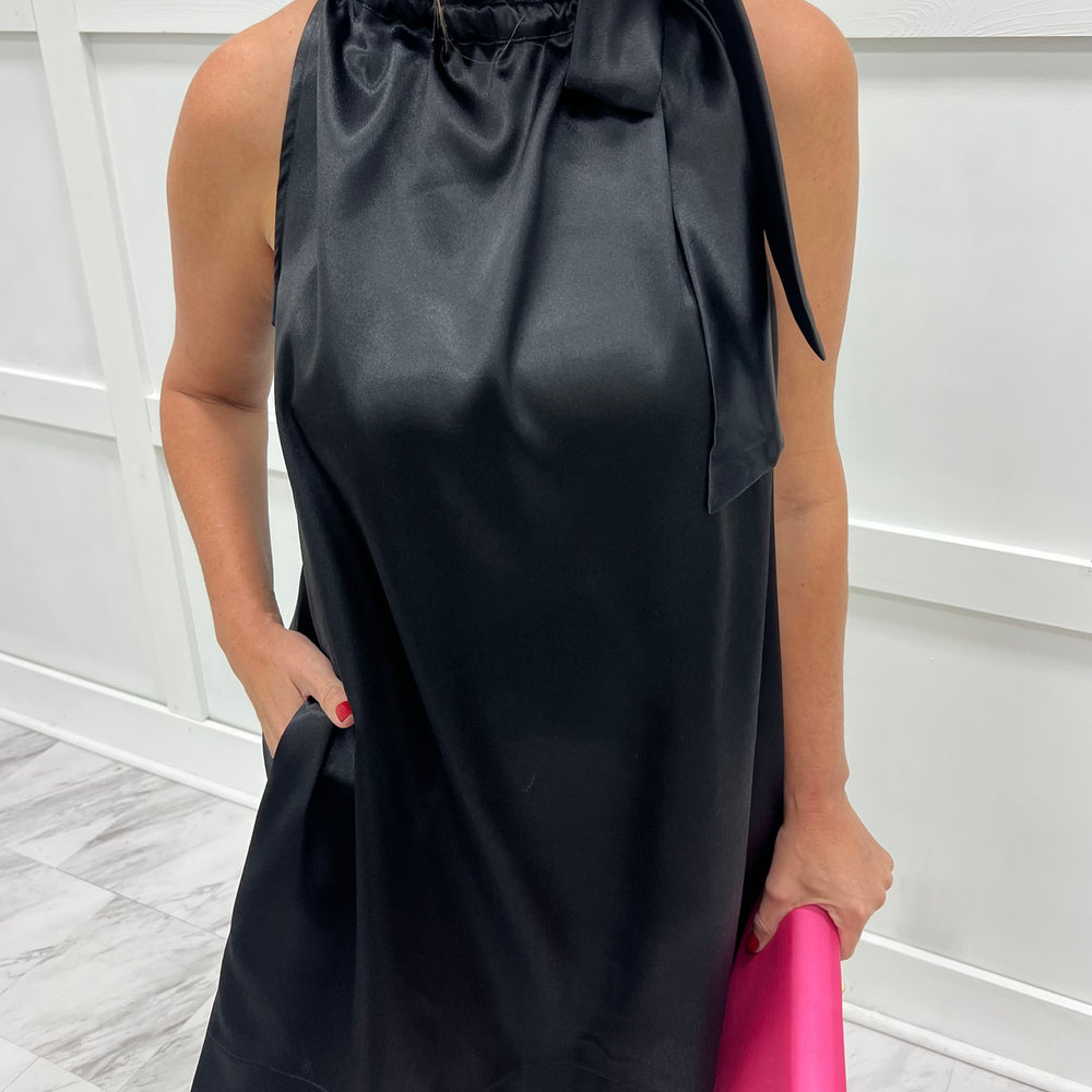 Modern Glam Shimmer Dress (Black)