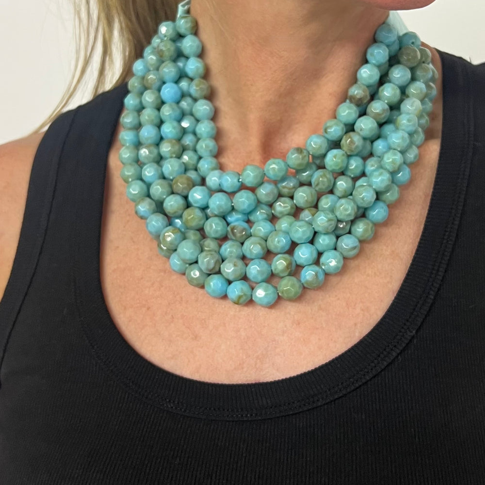 LULU Beaded Necklace (Teal)