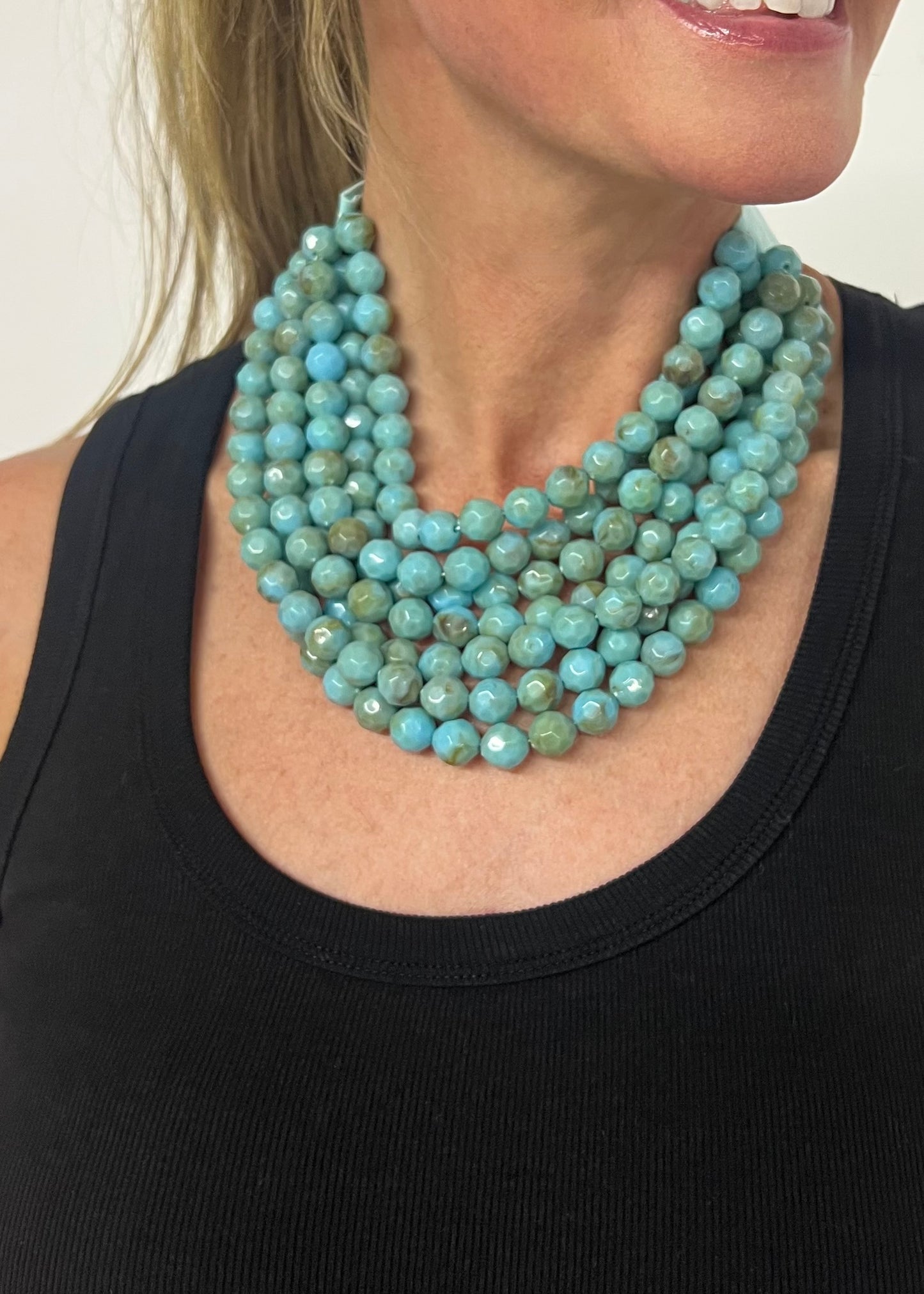 LULU Beaded Necklace (Teal)