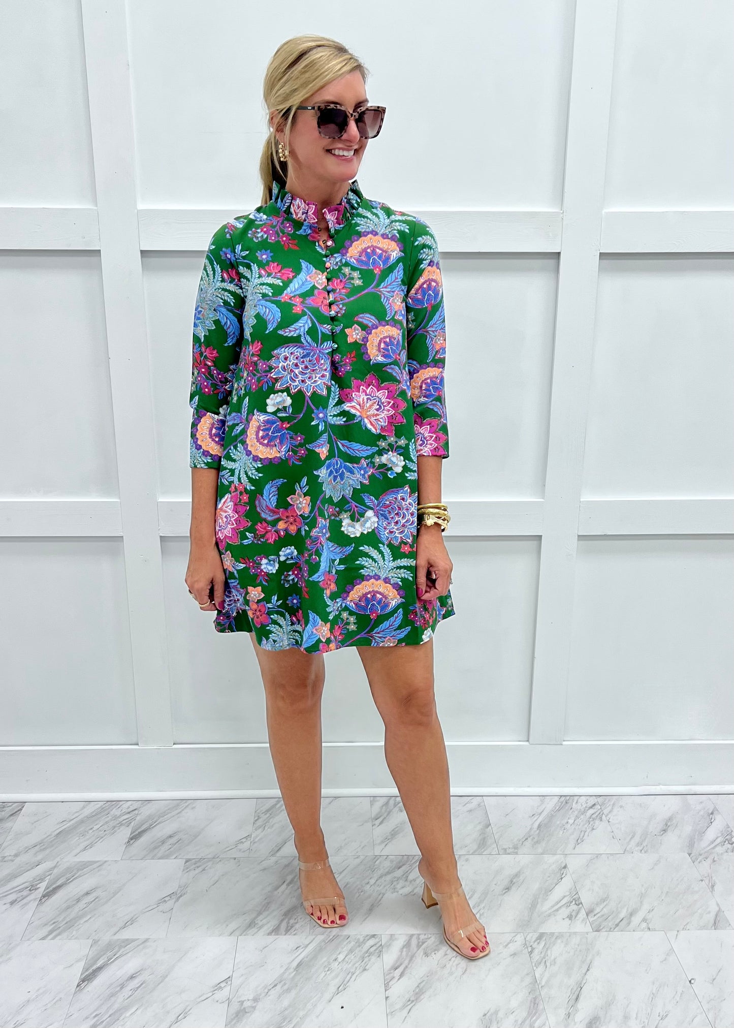 Elara Print Dress