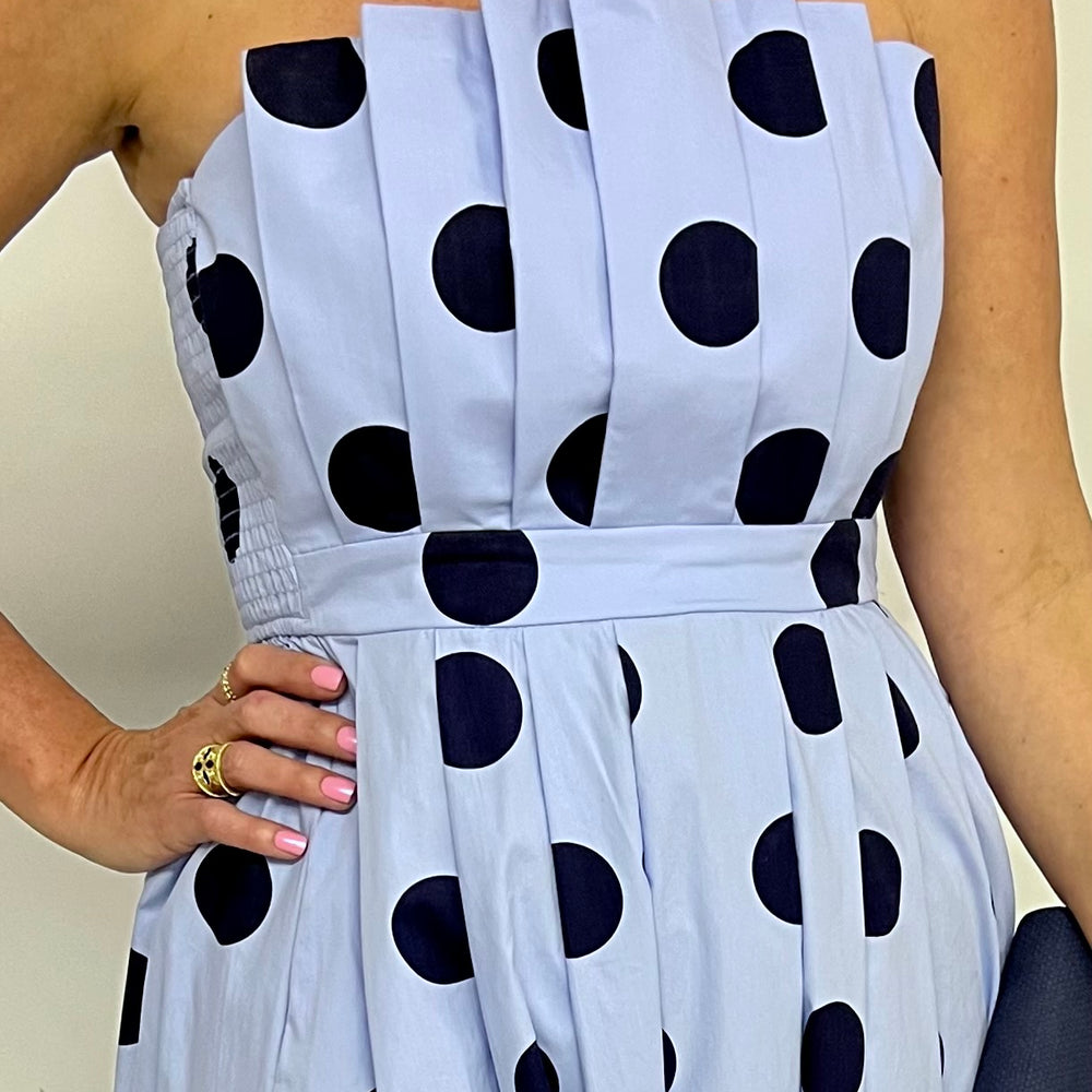 Pollie Polka Dot Strapless Dress