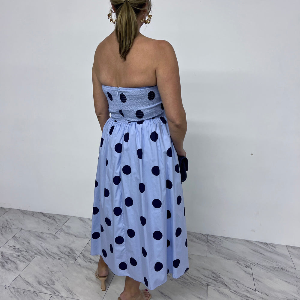 
                  
                    Pollie Polka Dot Strapless Dress
                  
                