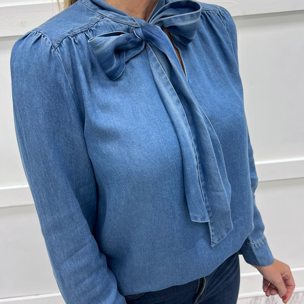 Nashville Bow Denim Top