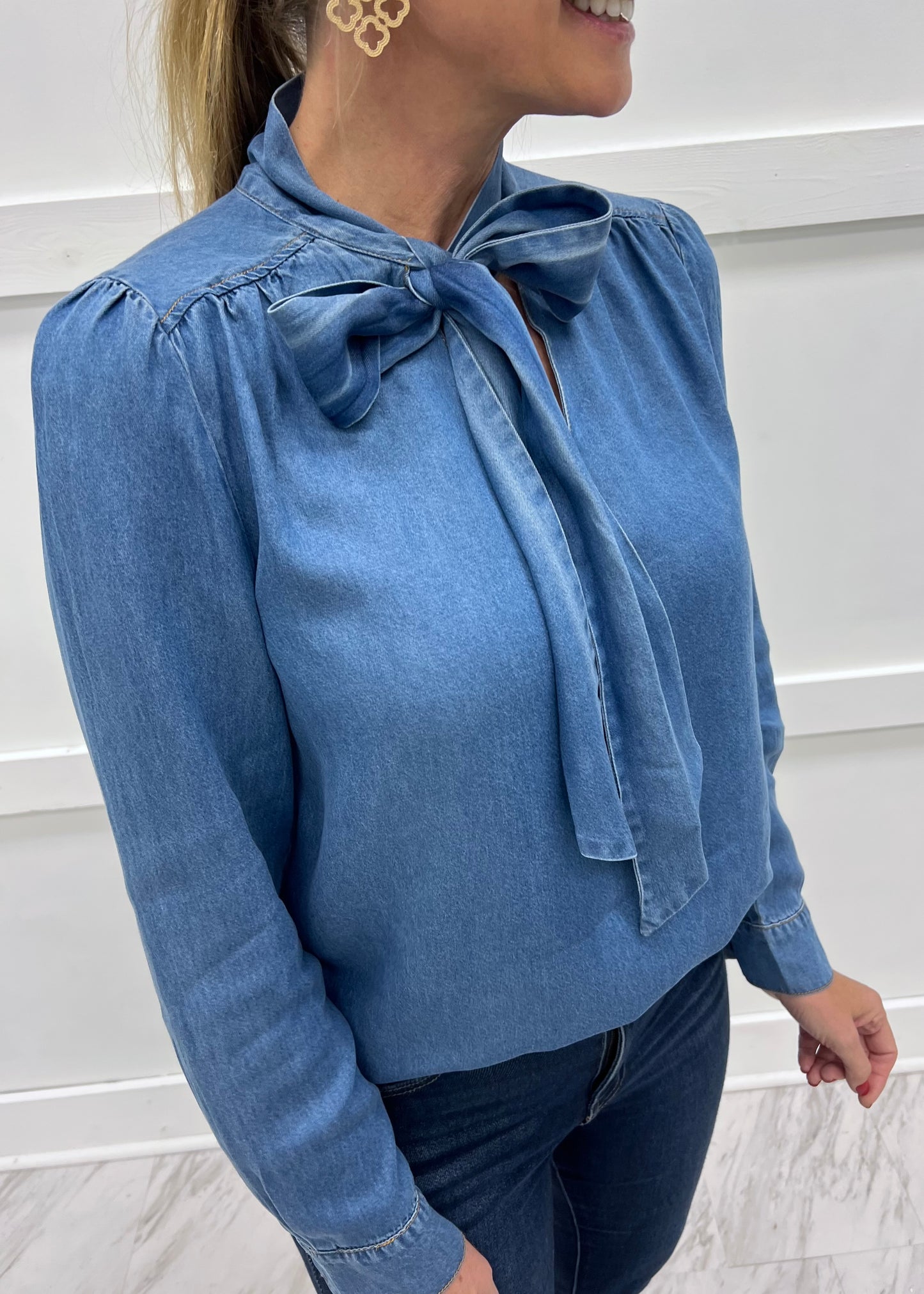 Nashville Bow Denim Top