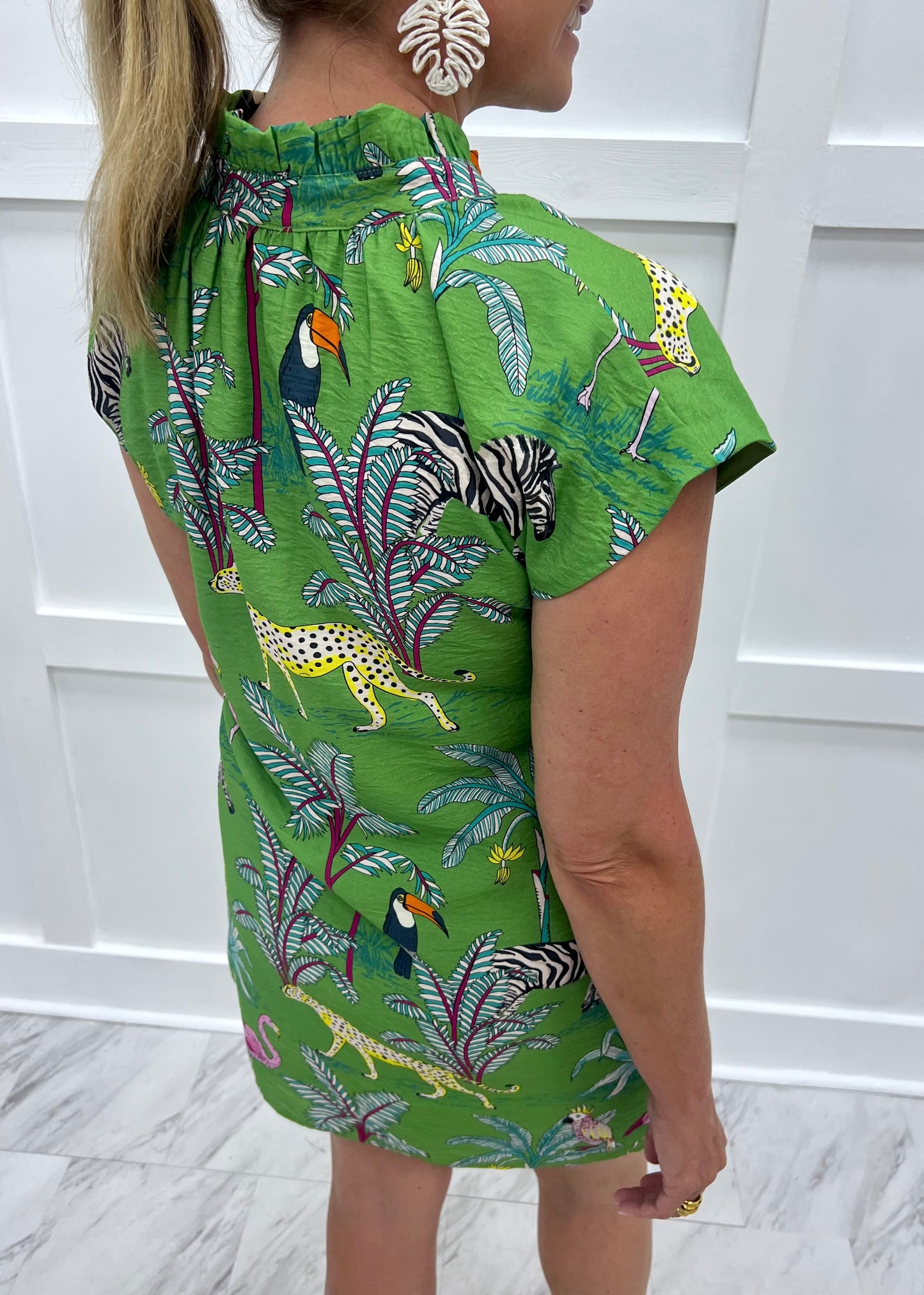 green heart print dress Cyra Neon Heart Print Dress