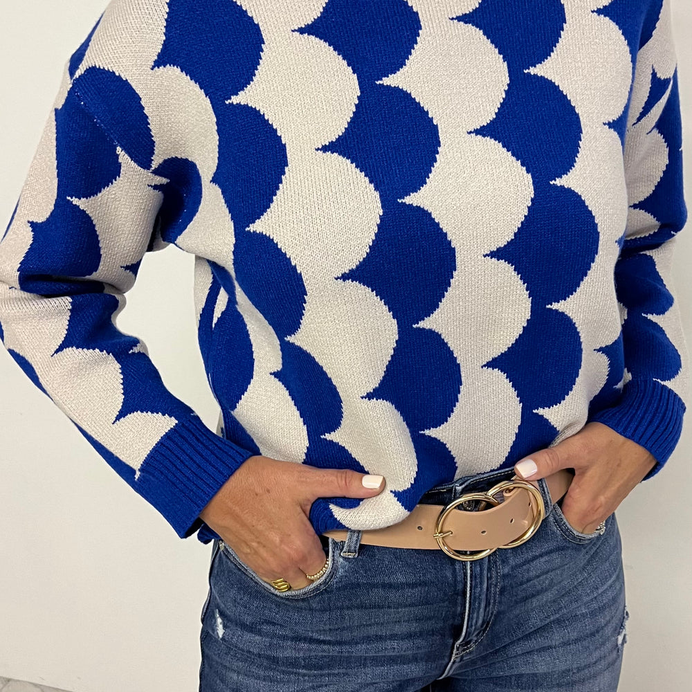 Style Scallop Sweater (Blue)