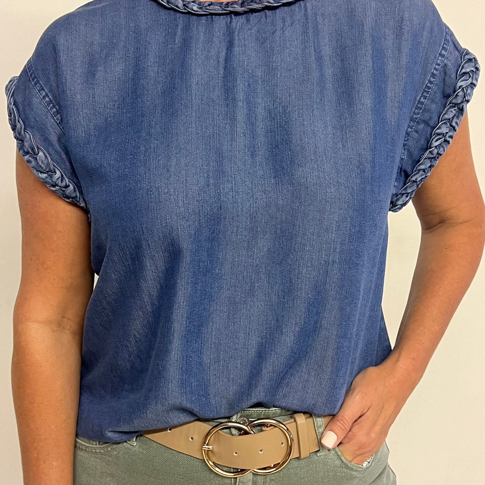 
                      
                        Weston Denim Braid Top
                      
                    