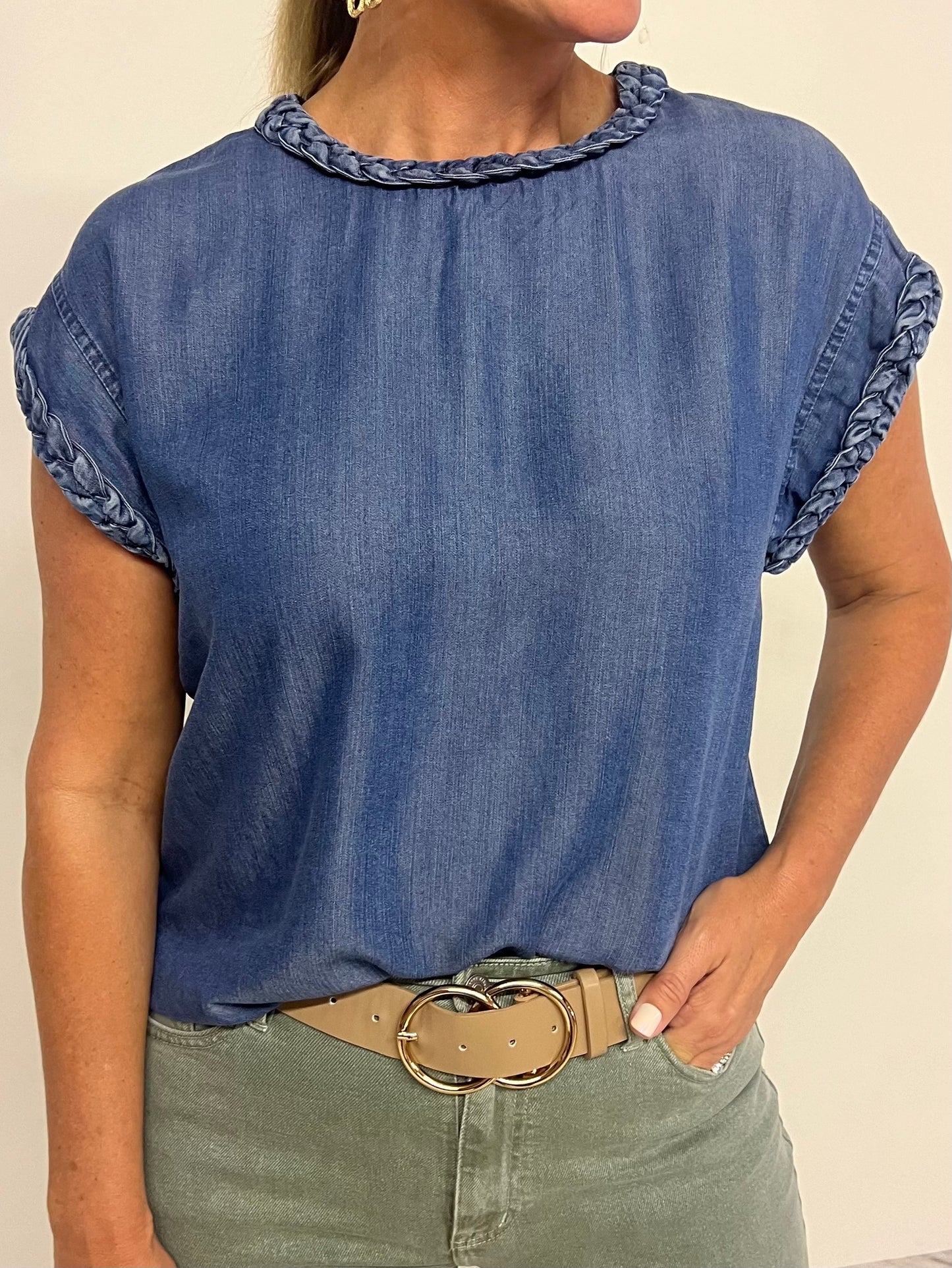 Weston Denim Braid Top