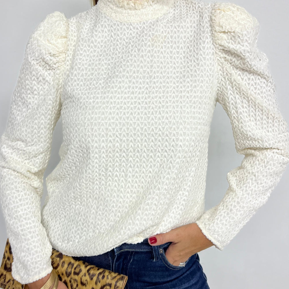 Toast Of The Town Textured Top (Cream)