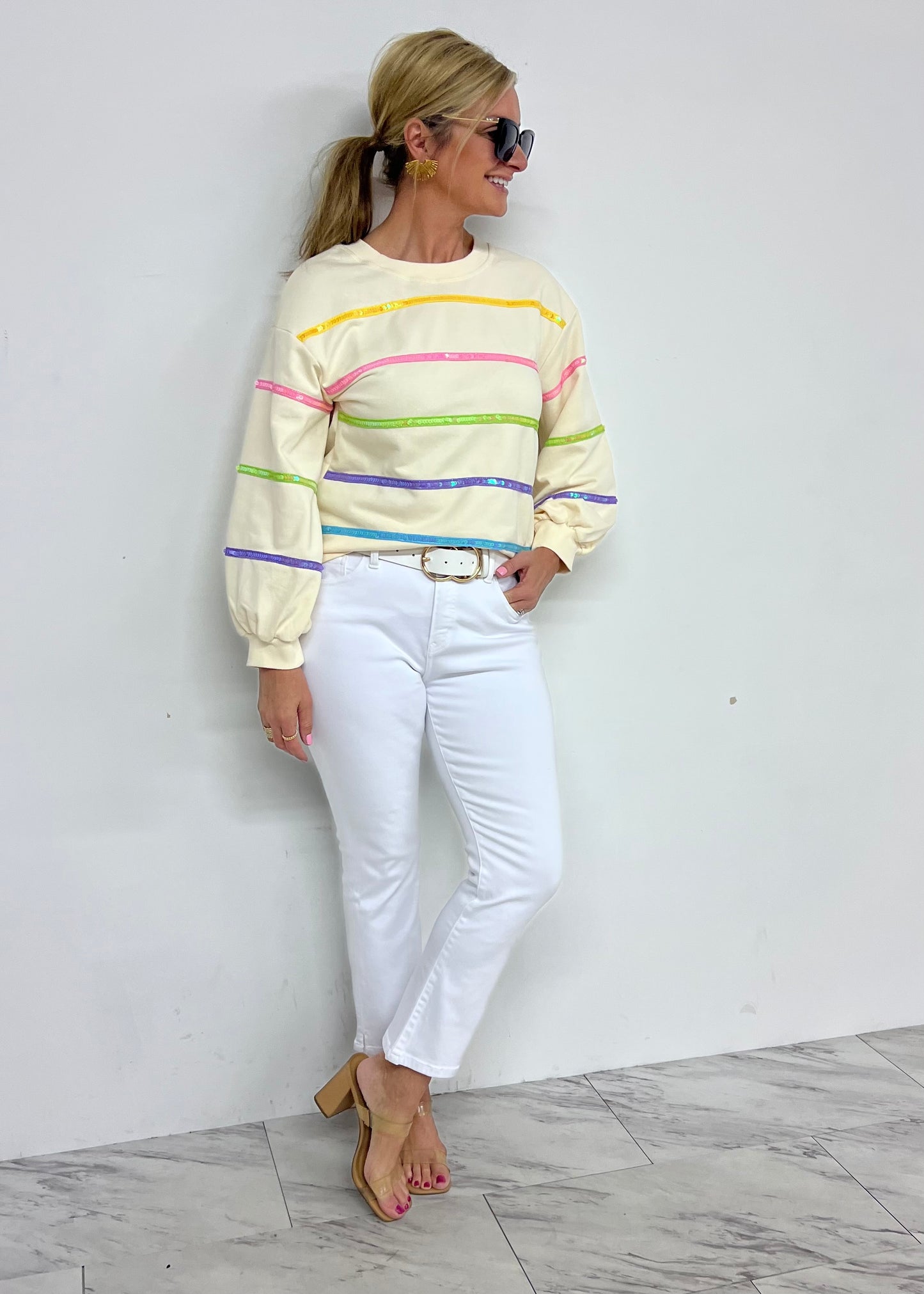 Skipper Sequin Stripe Top