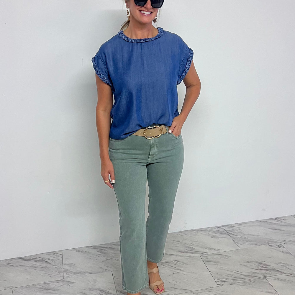 Weston Denim Braid Top - FINAL SALE