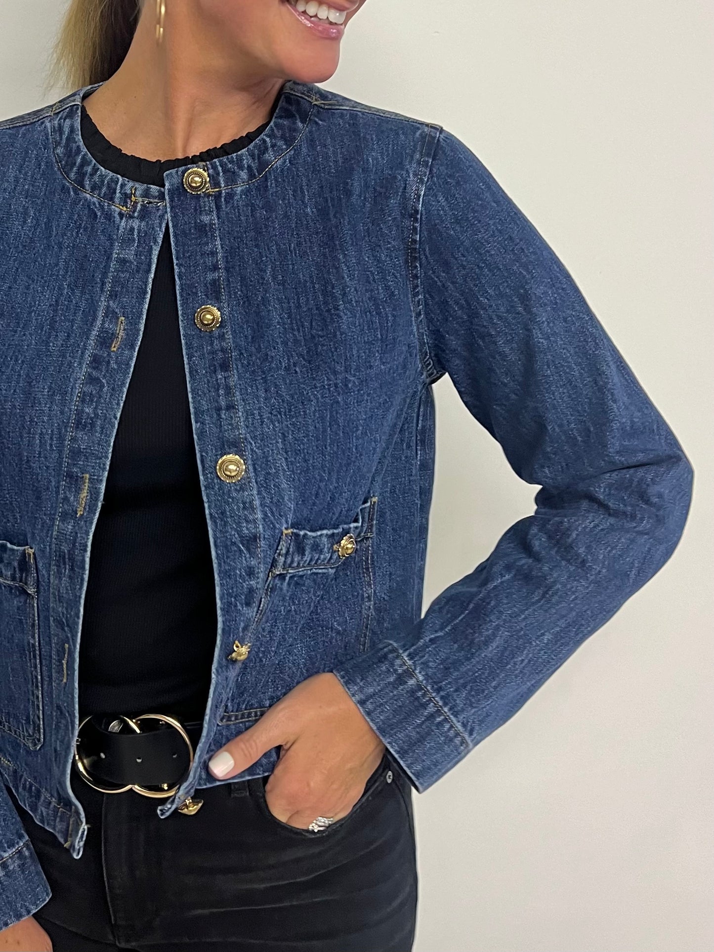 Gossip Denim Button Jacket-FINAL SALE