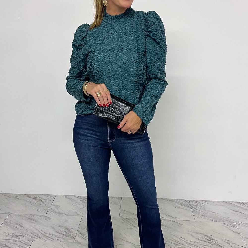 Toast Of The Town Textured Top (Green)