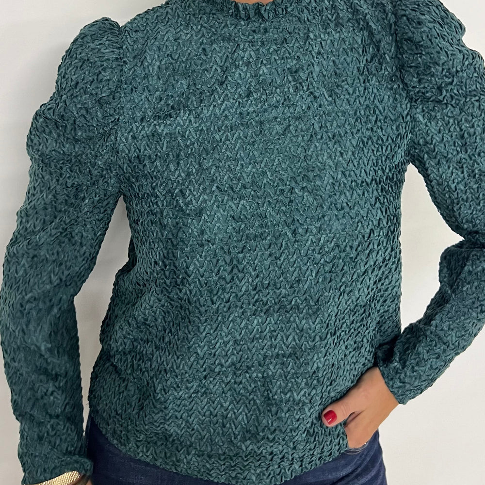 Toast Of The Town Textured Top (Green)