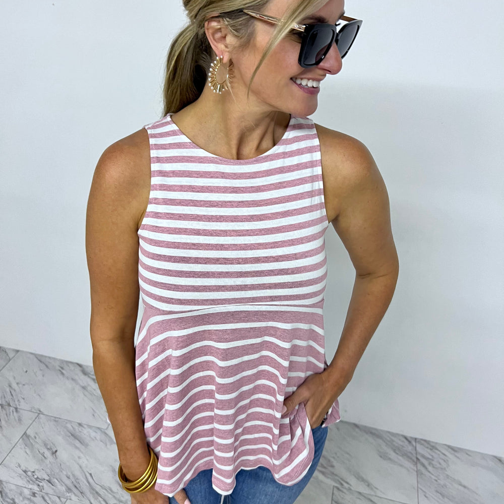 
                  
                    Chicago Stripe Tank Top (Bubble Gum)- FINAL SALE
                  
                