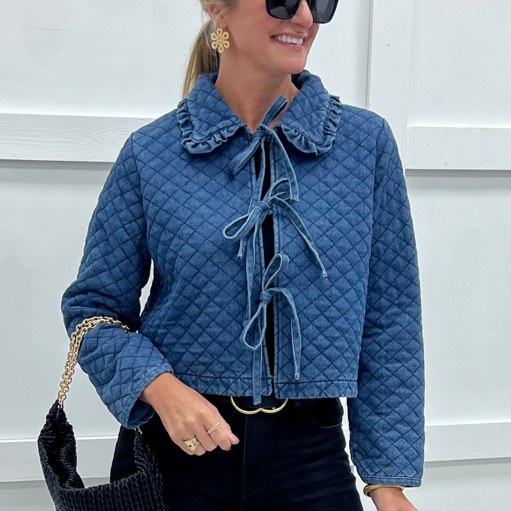 Delta Denim Tie Front Jacket