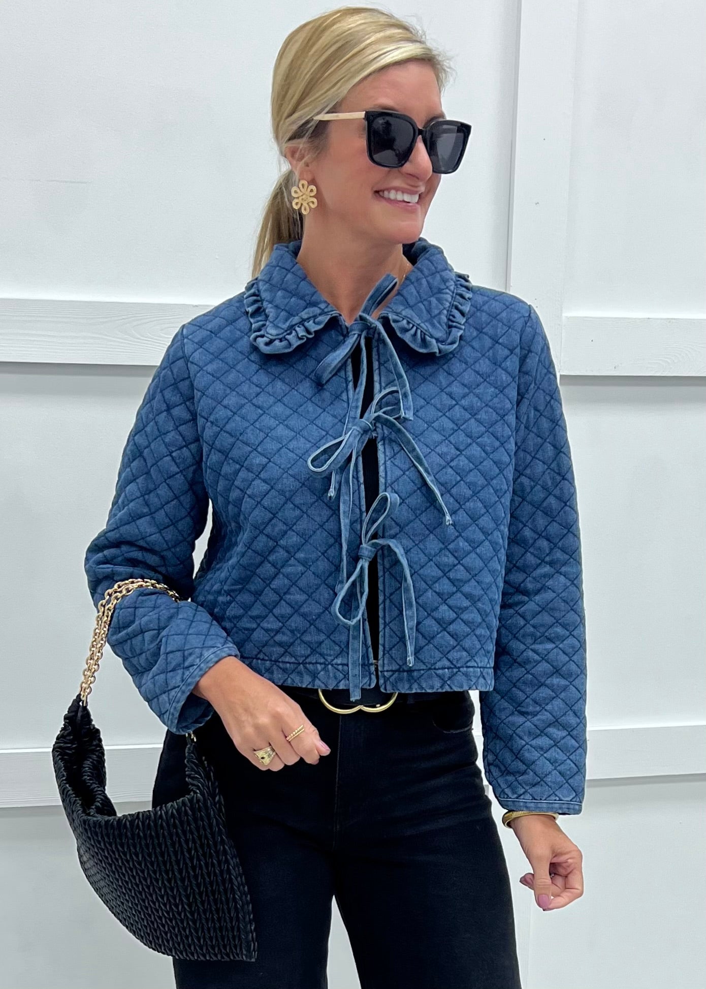 Delta Denim Tie Front Jacket