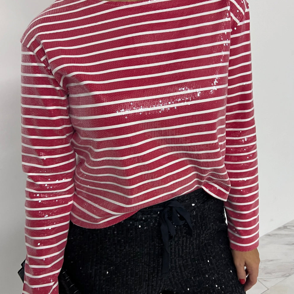 
                  
                    Enchanted Sequin + Stripe Top (Red)
                  
                