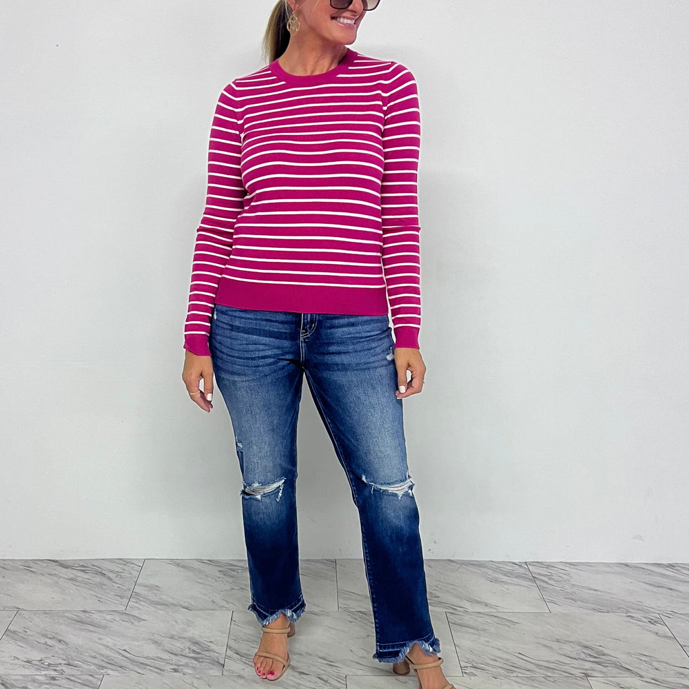 
                  
                    Petra Pink Stripe Sweater
                  
                