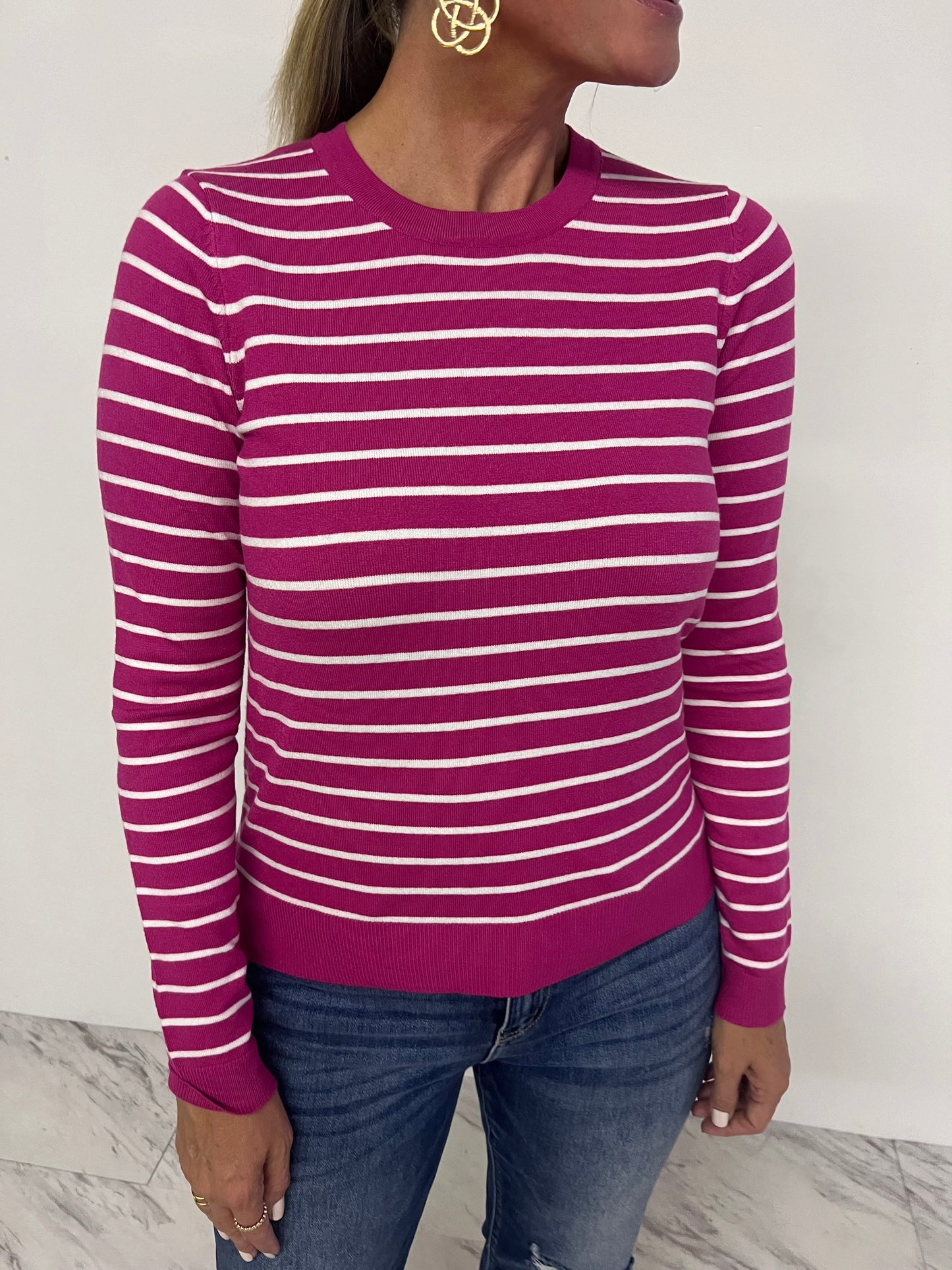 Petra Pink Stripe Sweater