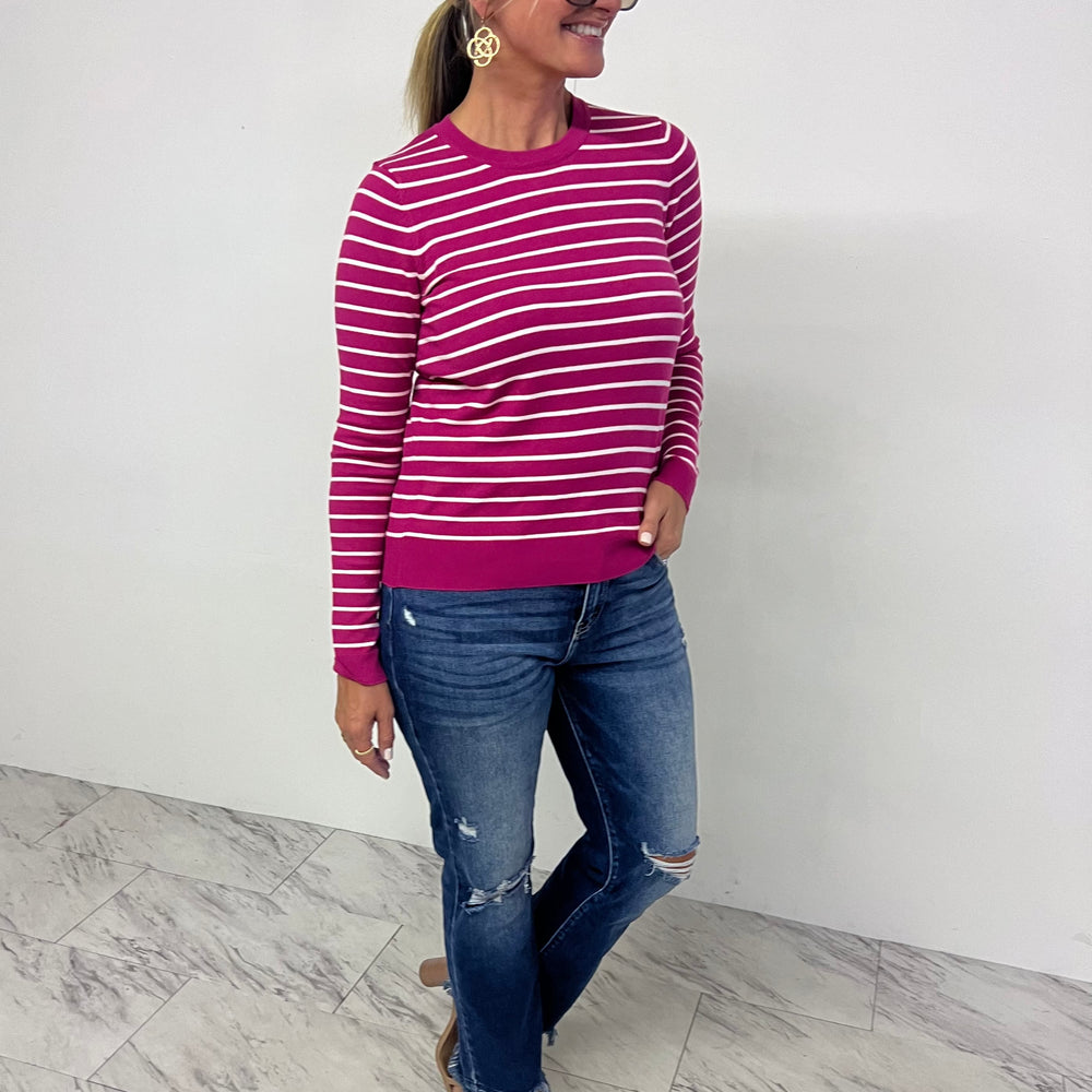 Petra Pink Stripe Sweater