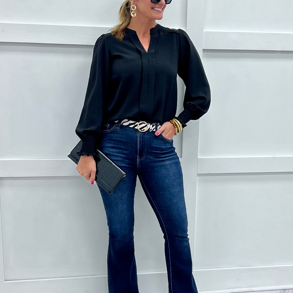 Jordan V.Neck Top (Black)