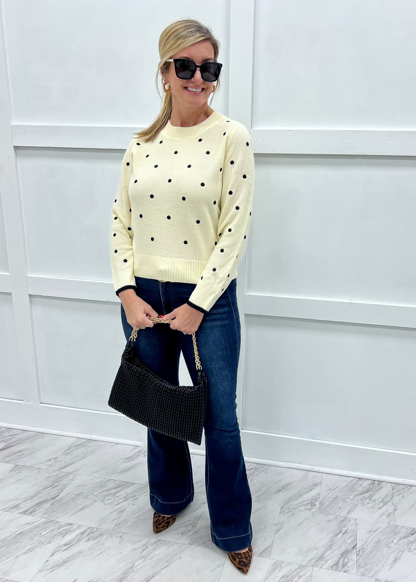 Poppy Polka Dot Sweater