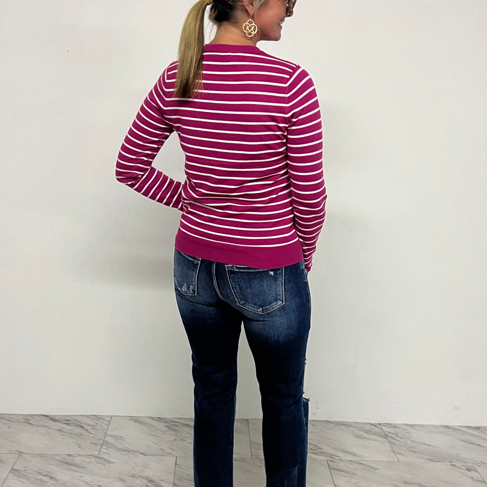 
                  
                    Petra Pink Stripe Sweater
                  
                