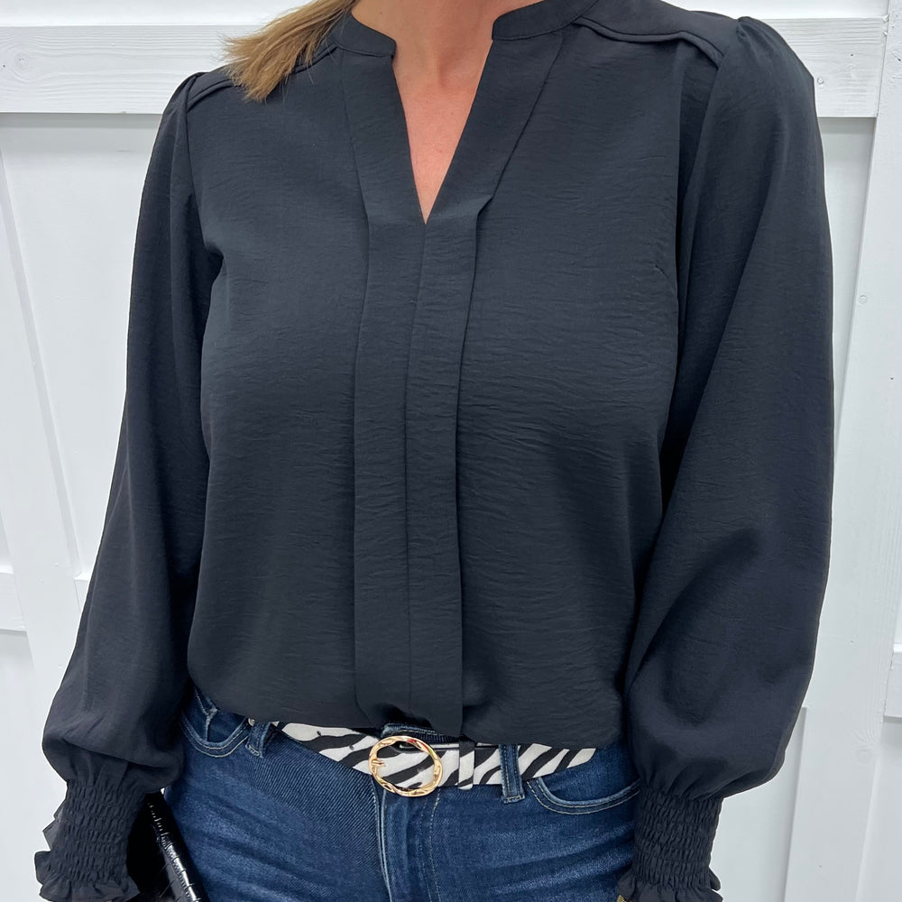 Jordan V.Neck Top (Black)