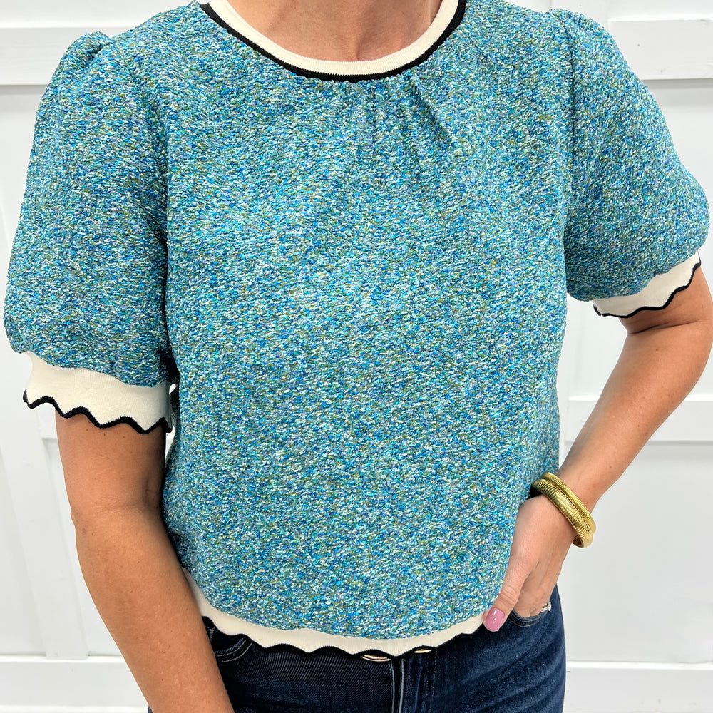 Polly Blues Short Sleeve Top