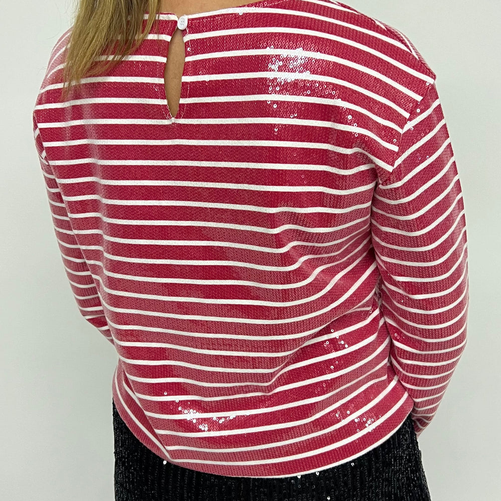 
                  
                    Enchanted Sequin + Stripe Top (Red)-FINAL SALE
                  
                