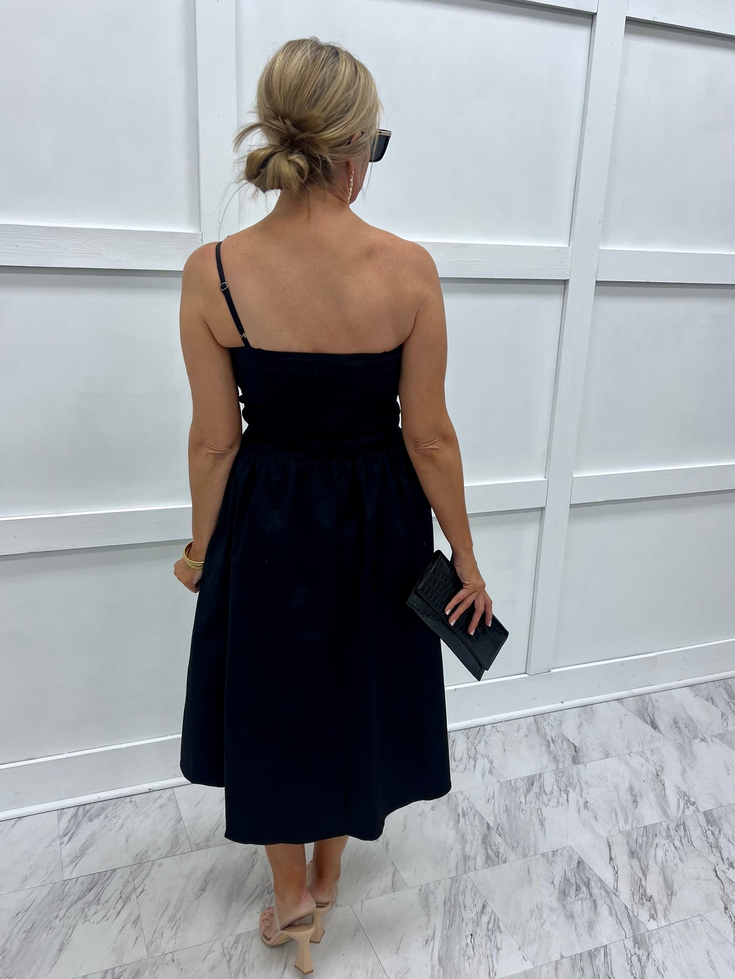 Kazia Bow Midi Dress (Black) shop chartreuse Kazia Bow Midi Dress (Black) shop chartreuse