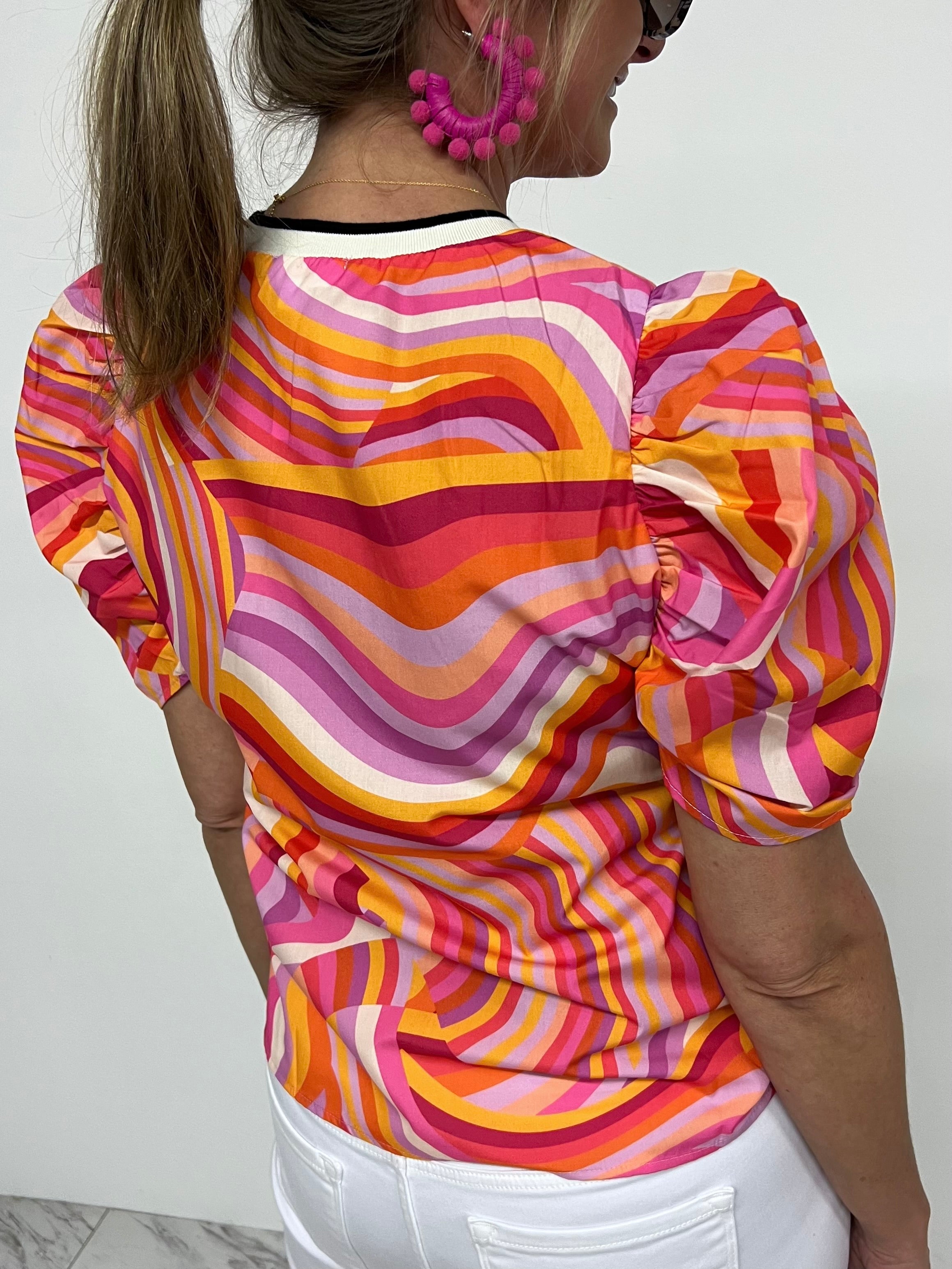 Mallory Mix Stripe Top - FINAL SALE – shop chartreuse