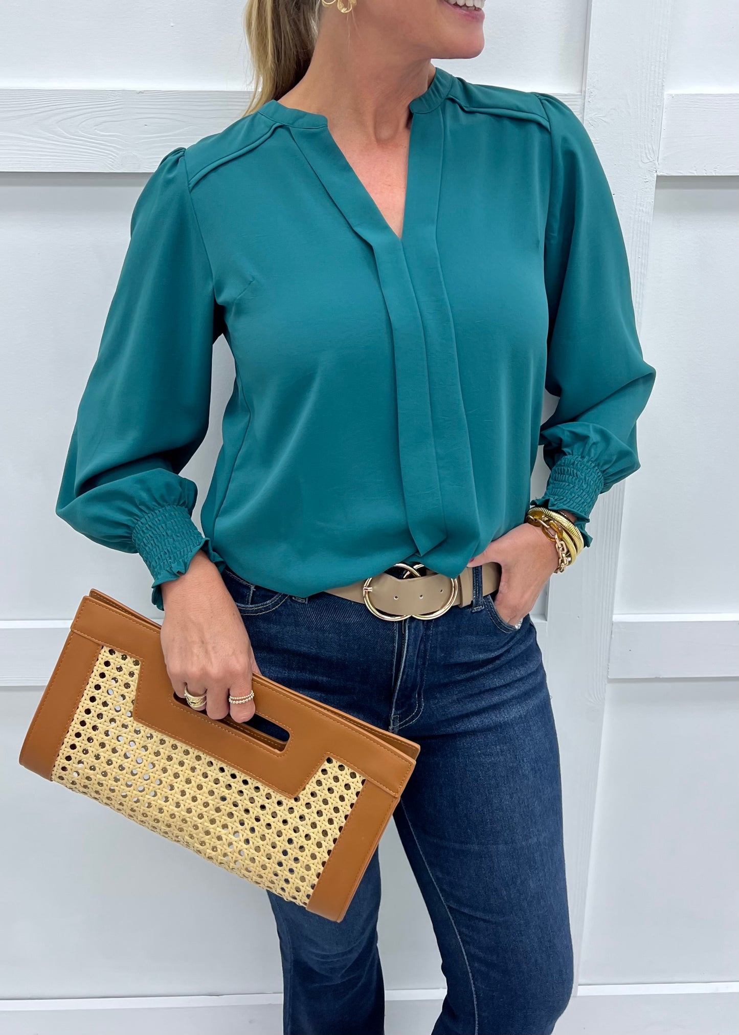 Jordan V.Neck Top (Green)