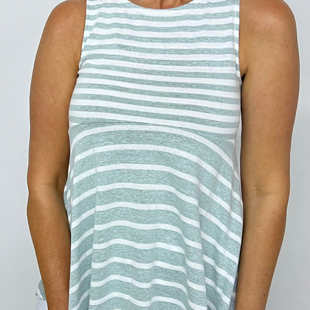 Chicago Stripe Tank Top (Sea Foam) - FINAL SALE