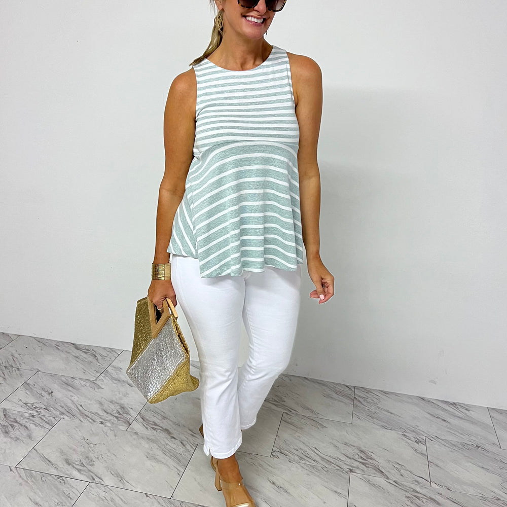 Chicago Stripe Tank Top (Sea Foam) - FINAL SALE