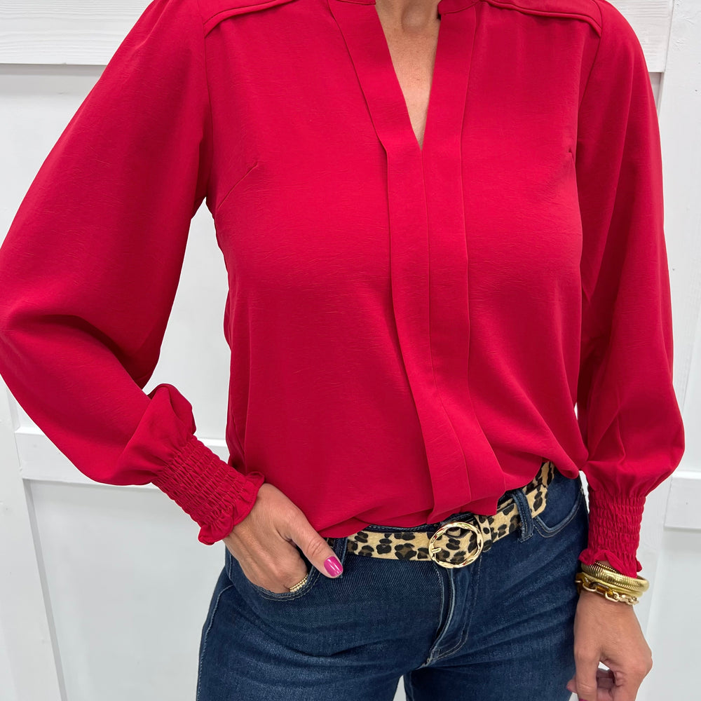 Jordan V.Neck Top (Red)