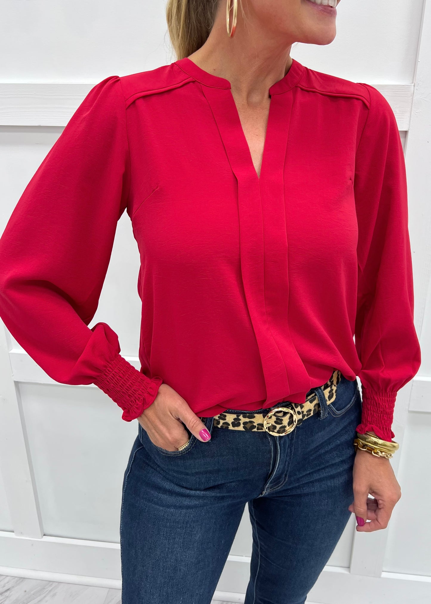 Jordan V.Neck Top (Red)