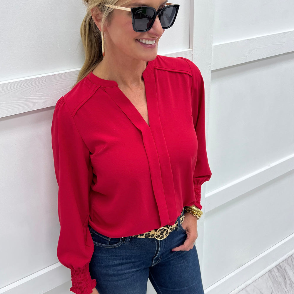 Jordan V.Neck Top (Red)