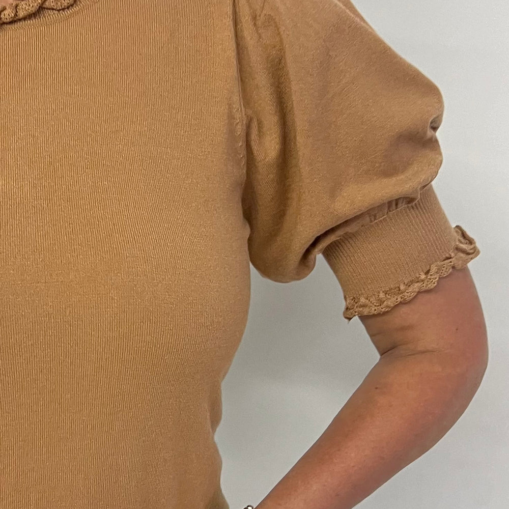 Fate Short Sleeve Sweater (Camel) - FINAL SALE