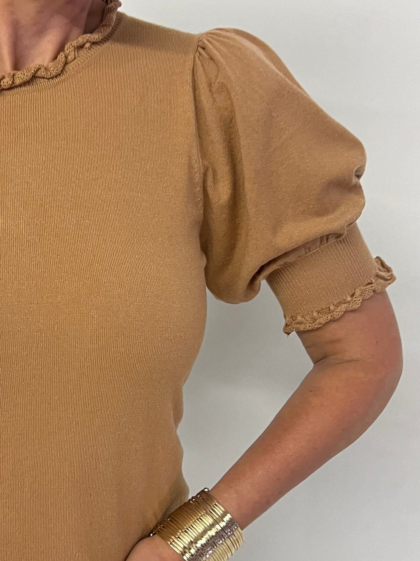 Fate Short Sleeve Sweater (Camel) - FINAL SALE