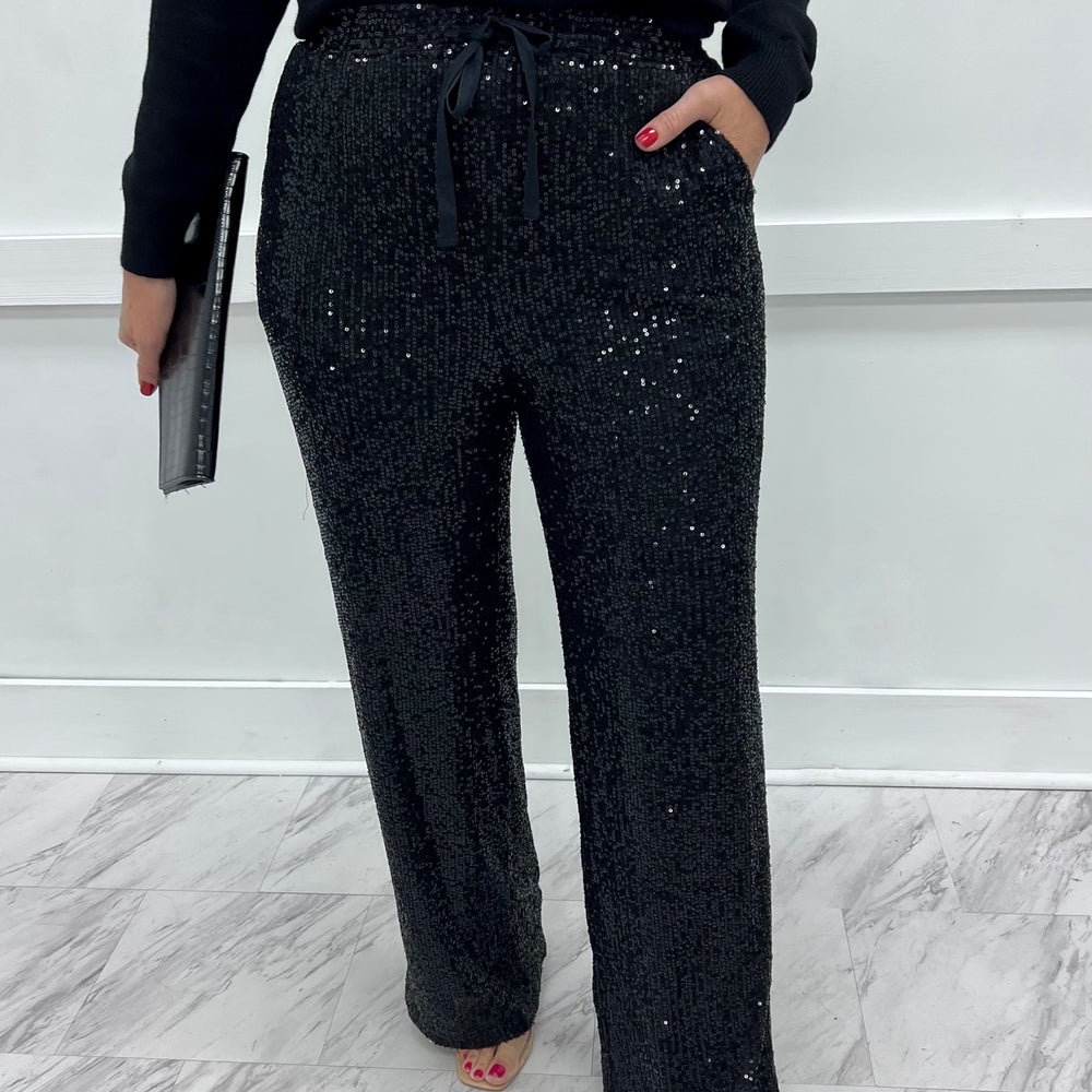 Spotlight Sequin Pants (Black)