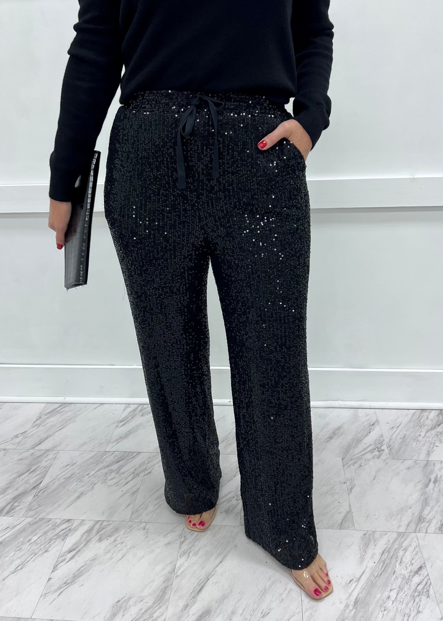 Spotlight Sequin Pants (Black)