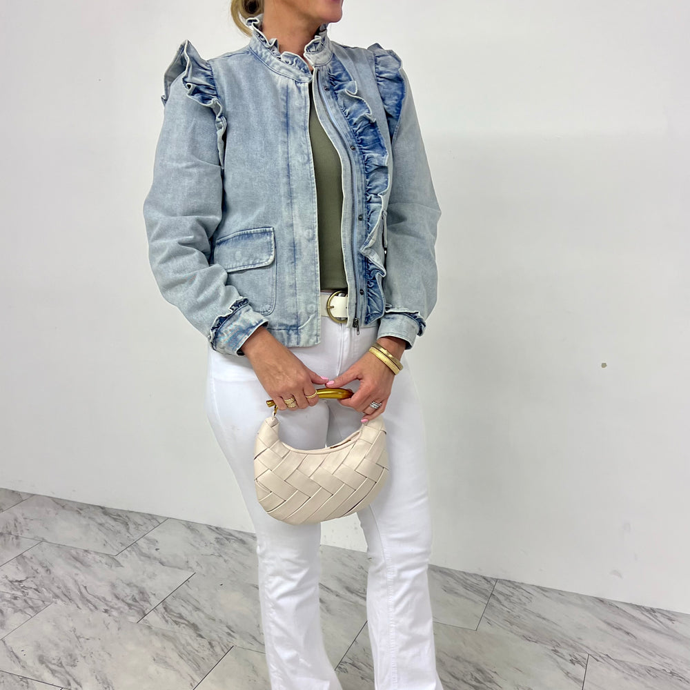 
                  
                    Austin Ruffle Denim Jacket
                  
                