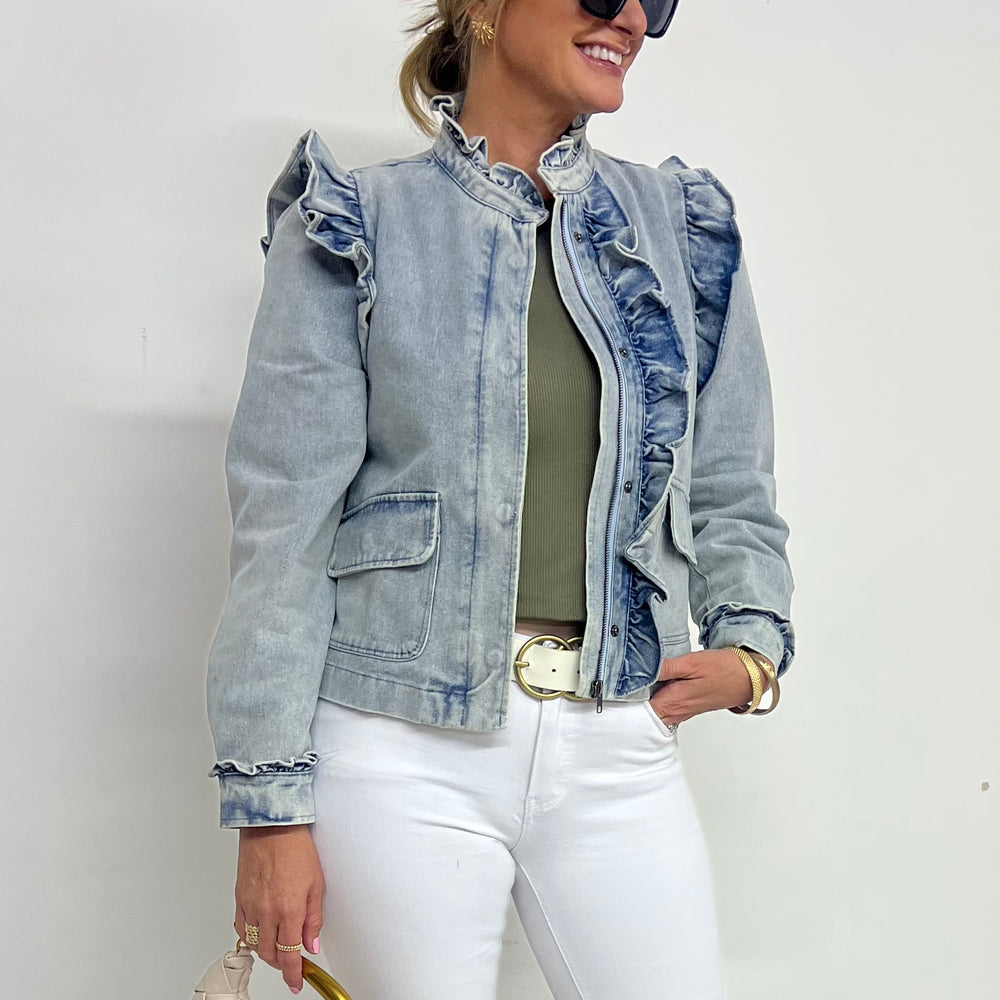 
                  
                    Austin Ruffle Denim Jacket
                  
                