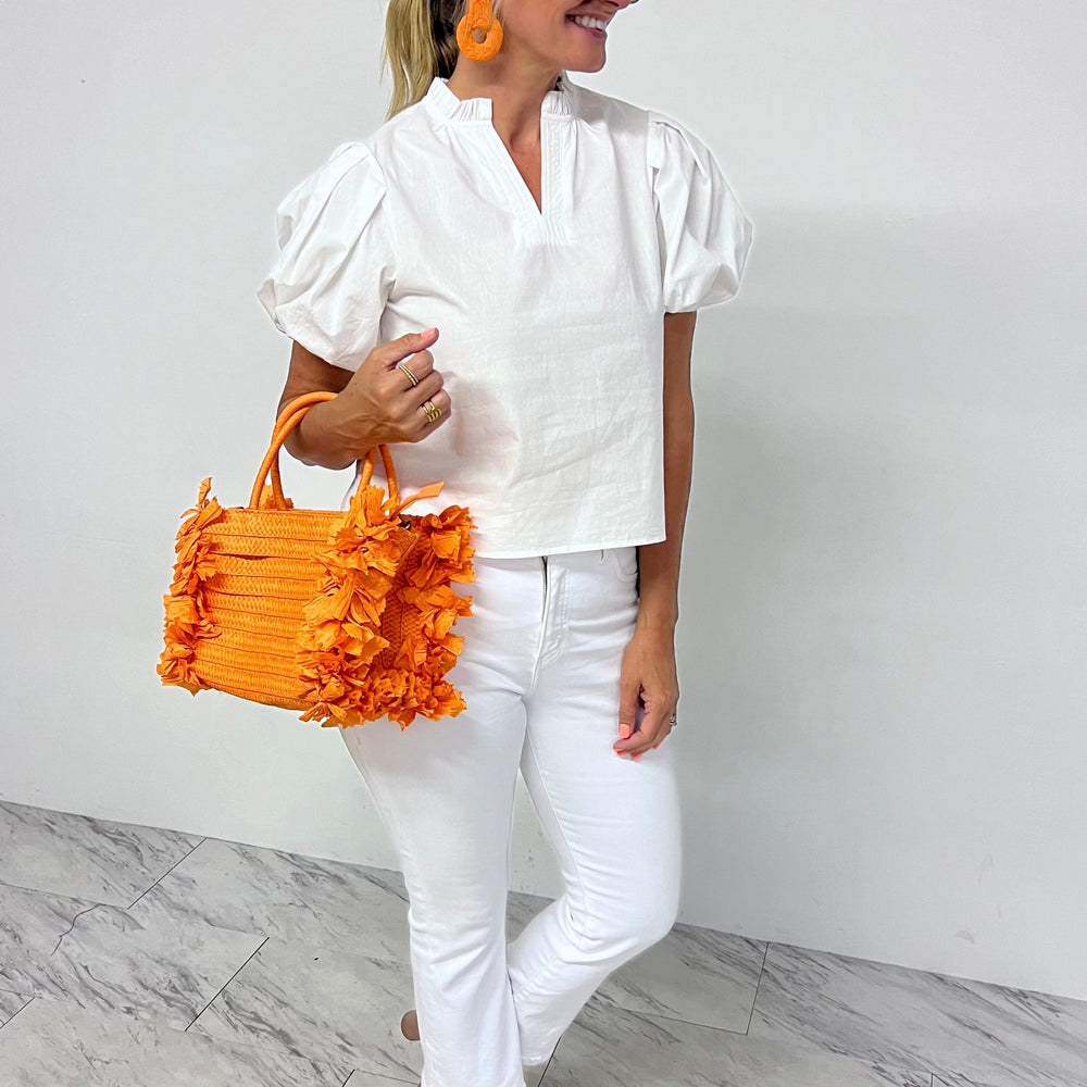 
                      
                        Saylor Woven V.Neck Top (White) - FINAL SALE
                      
                    