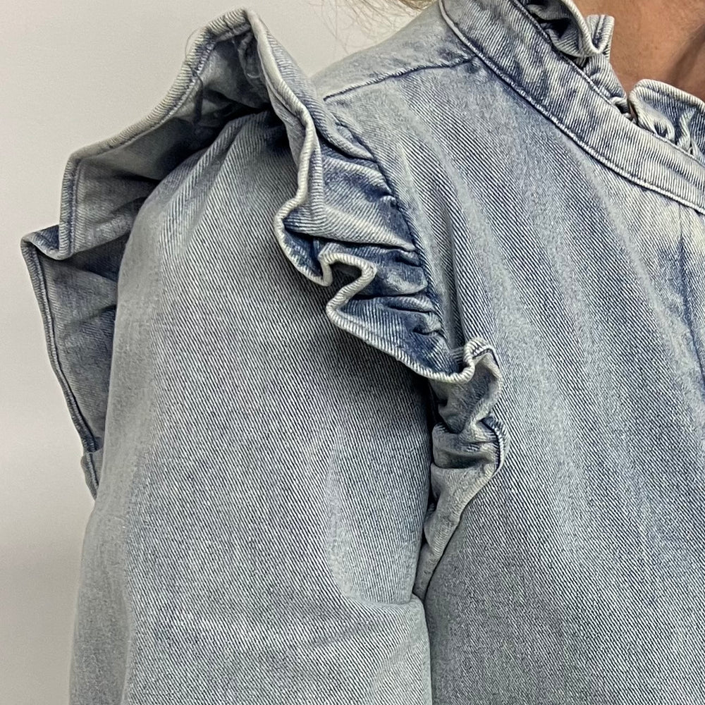 
                  
                    Austin Ruffle Denim Jacket
                  
                