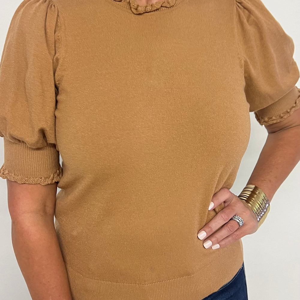 Fate Short Sleeve Sweater (Camel) - FINAL SALE