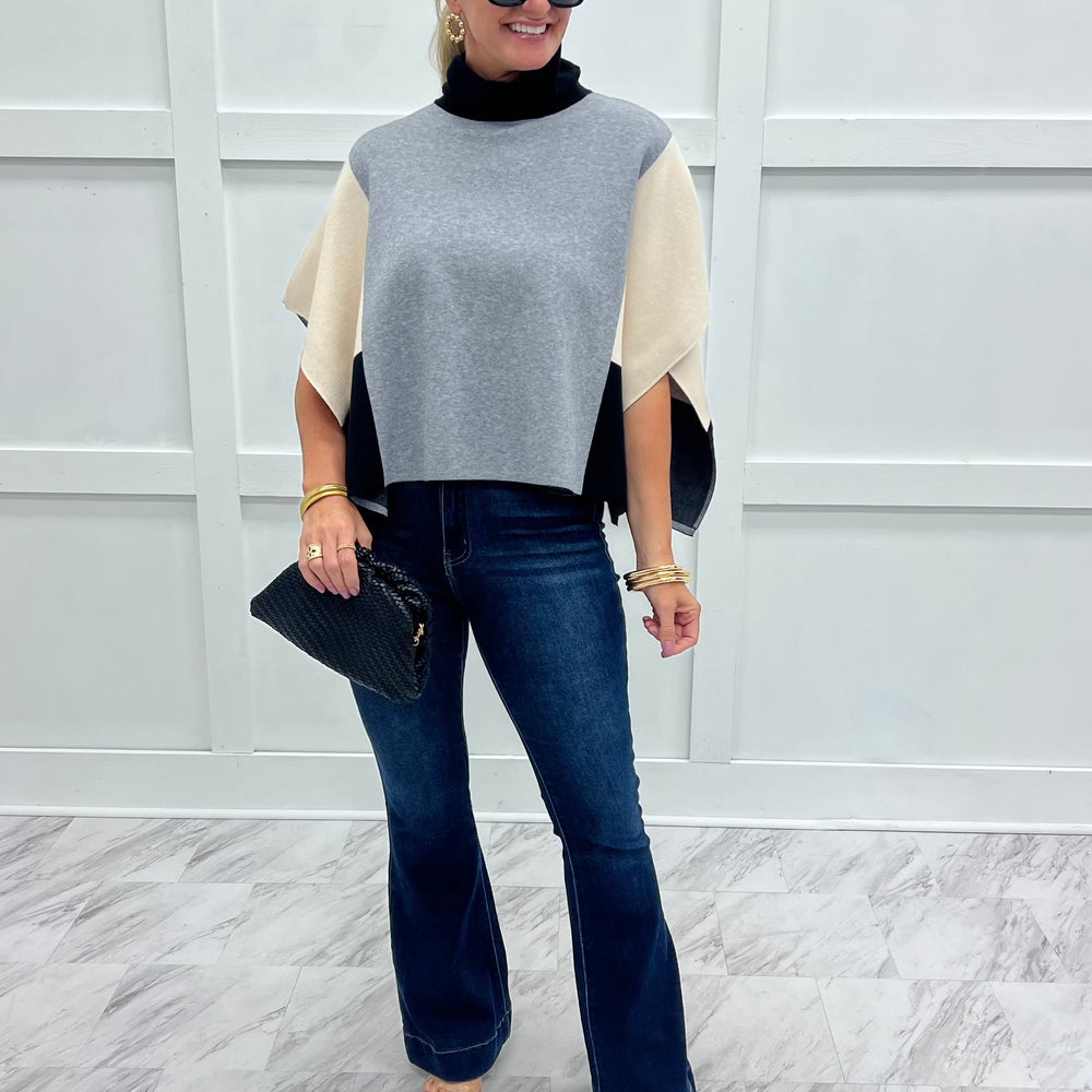 Uptown Colorblock Poncho